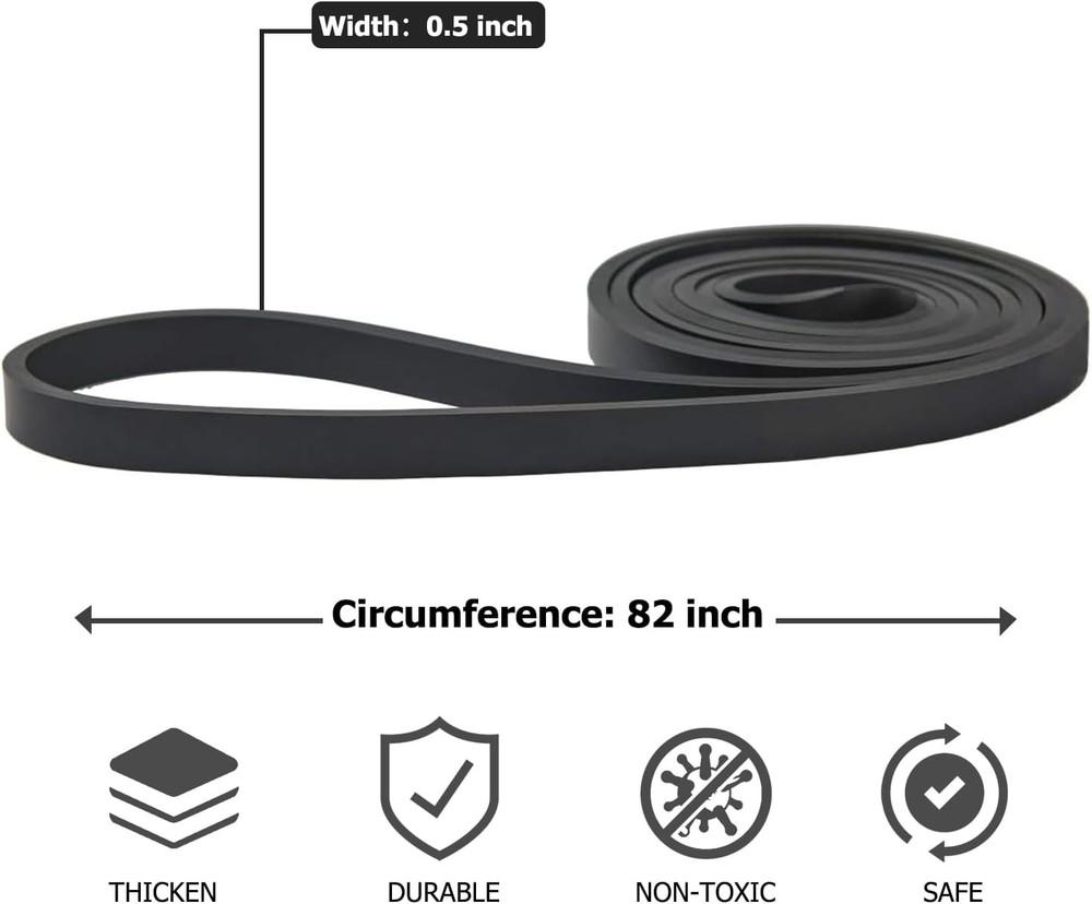 Pull Up Bands, Resistance Assistance Band 0.5", Black