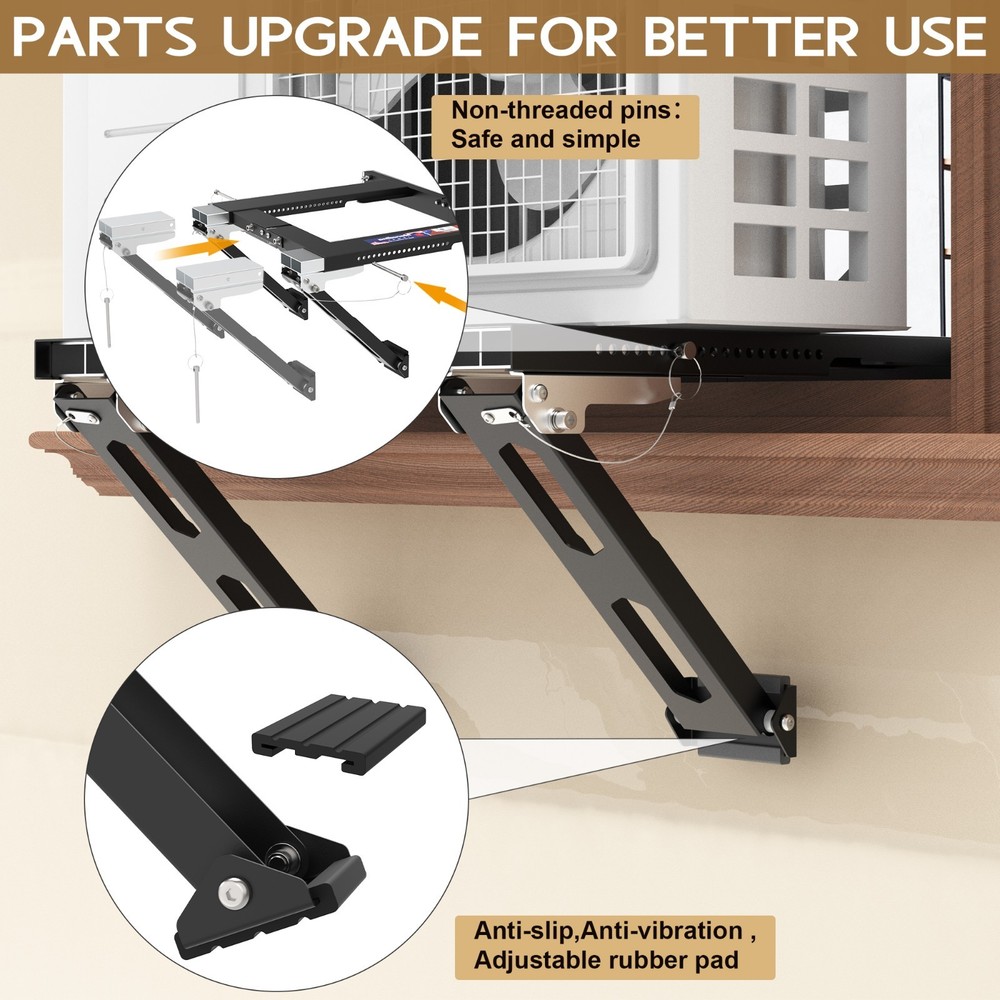 Adjustable Window AC Bracket,Upgraded Conditioner Support Bracket No Drill
