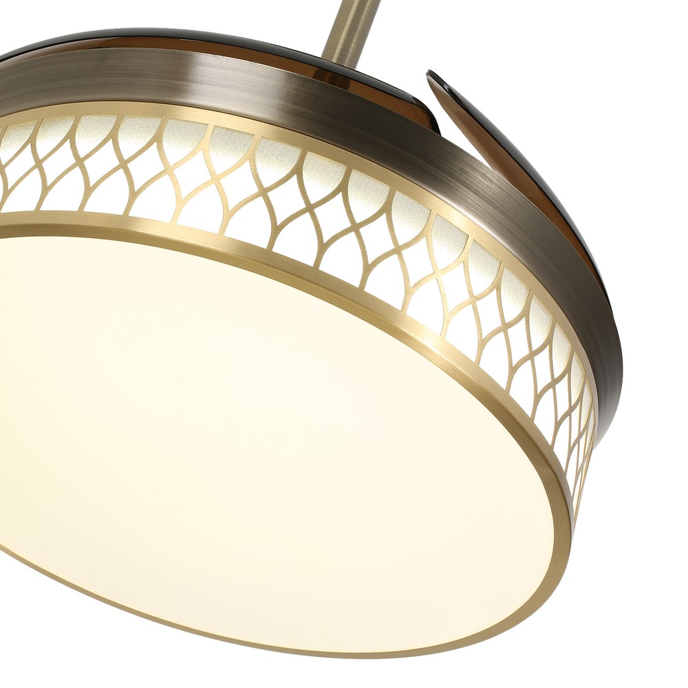 42" Ceiling Fan Light Flush Mount Ceiling Fan W/ Remote Control & Dimmable Light