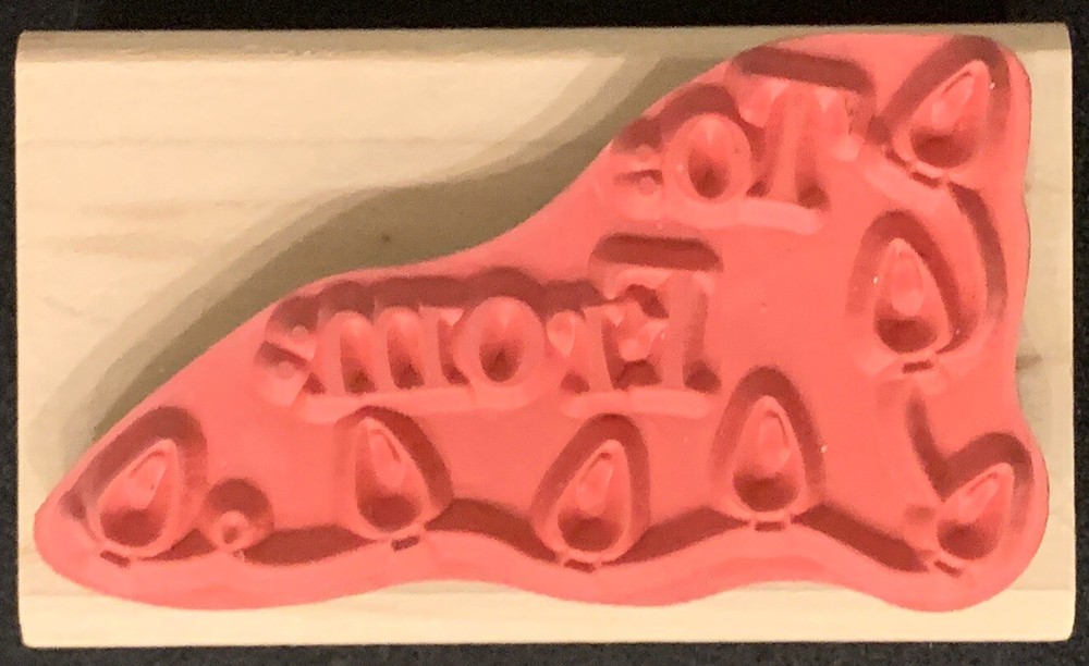 Stampabilities Christmas To From Lights Tag Rubber Stamp