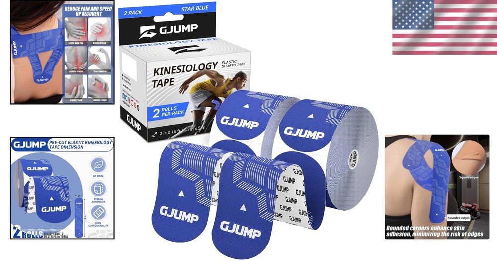 Elastic Kinesiology Tape Strips - 40 Rolls for Enhanced Athletic Performance