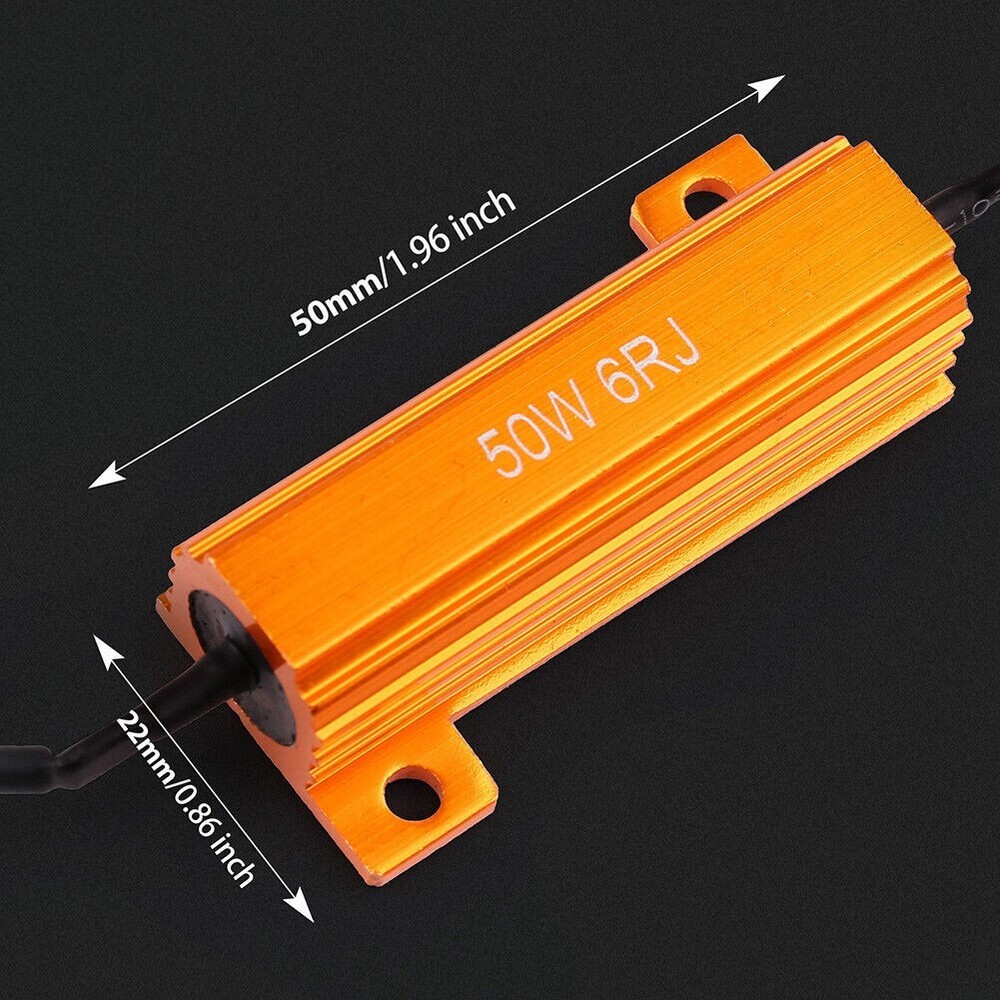 2pcs Load Resistor 50W 6RJ 6ohm LED Decoder FIX Hyper Flash Turn Signal Blinker