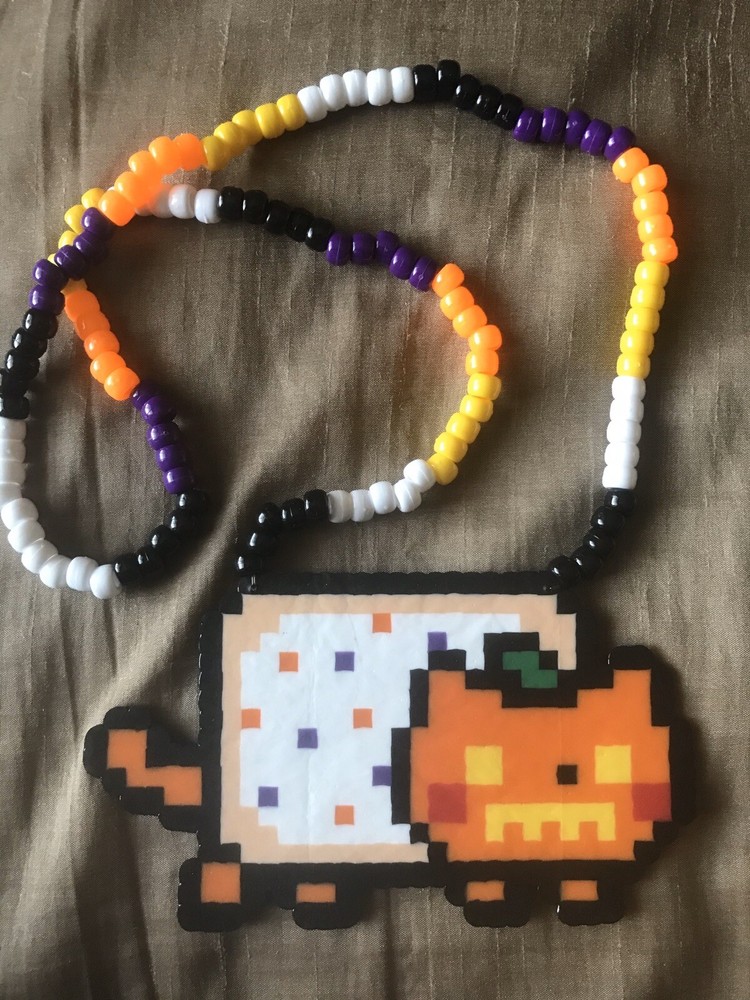 Nyan Cat Halloween Kandi Perler