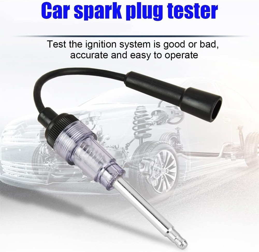 2PCS Inline Spark Plug Tester, Straight Boot Engine Ignition Tester Light, Small