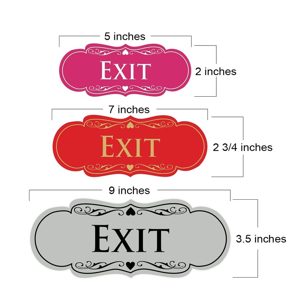 Designer EXIT Sign -Red - Medium (1 Pack)