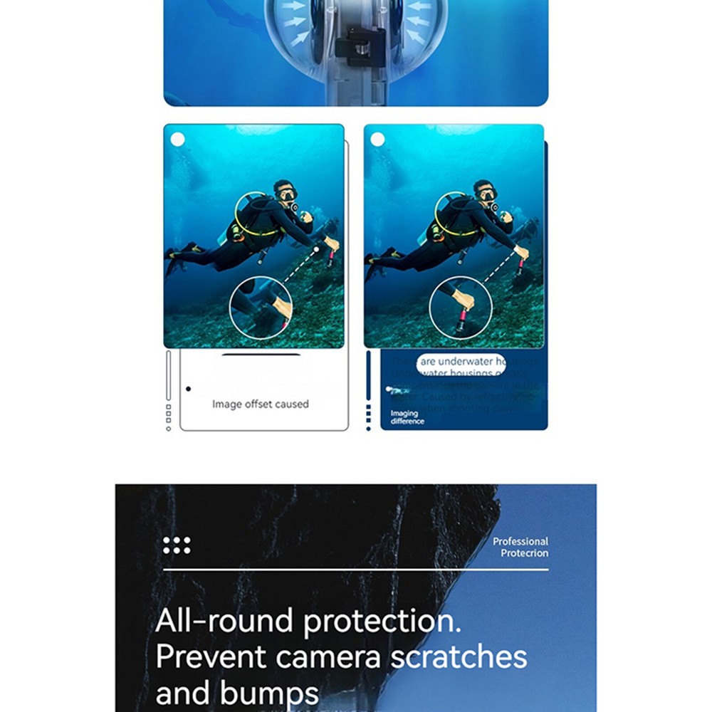 For Insta360 X3 Invisible Dive Case Waterproof Case Housing Shell Protector Box