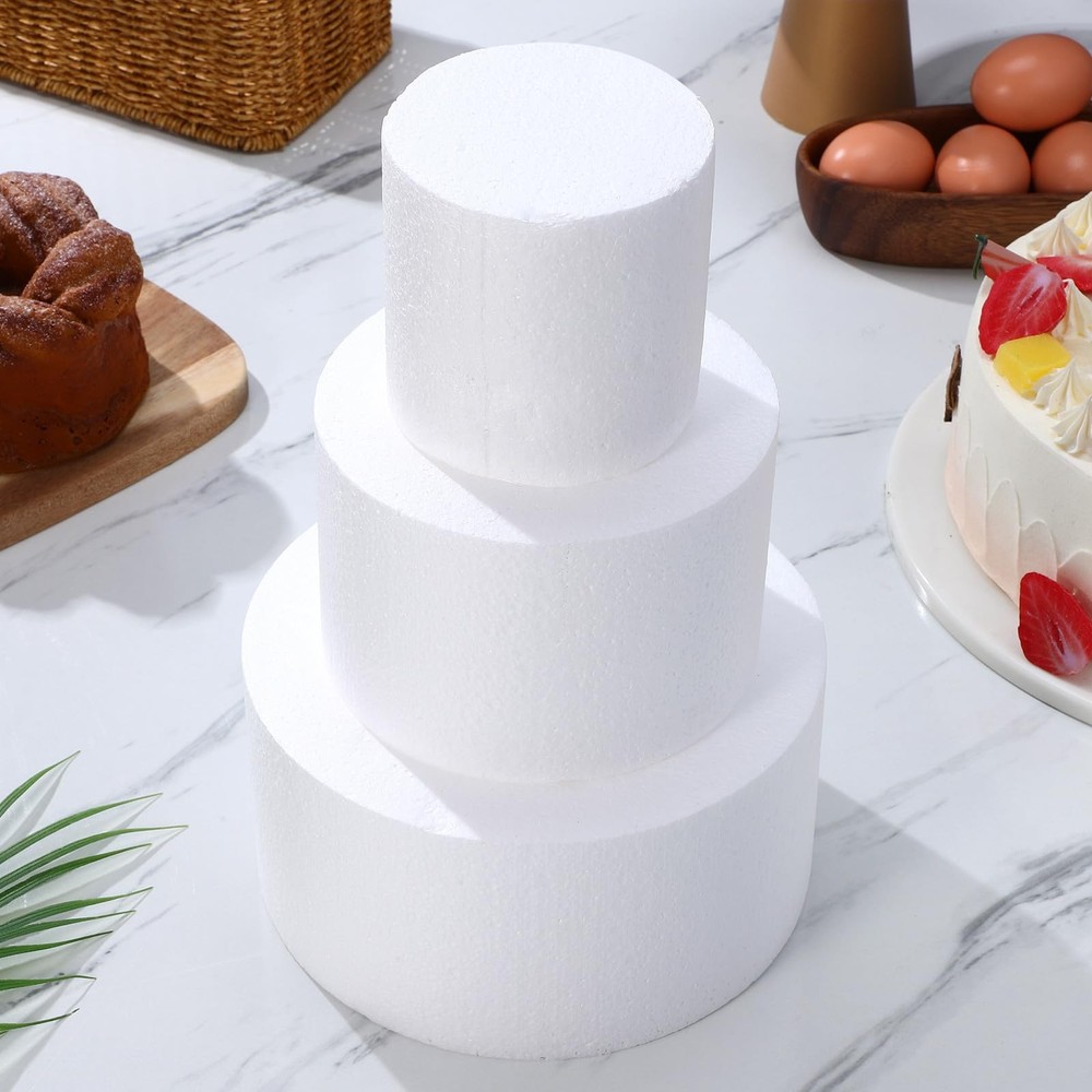7.8 Inch Round Foam Cake Model Dummy Decorating Practice Wedding Display