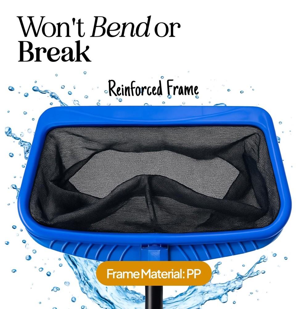 Lime UltraDurable Pool Skimmer Net – Deep Fine Mesh for Efficient Leaf & Debr...