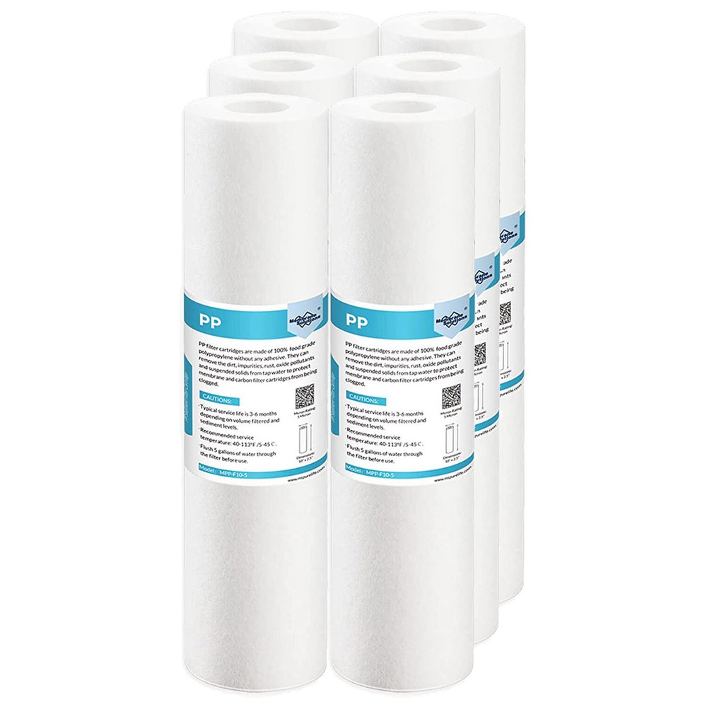 6 Pack 1/5/10/20/25/50 Micron 10"x2.5" Sediment Water Filter Whole House Replace