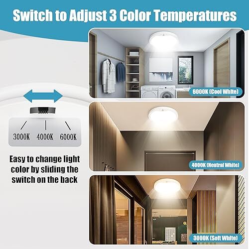 Hard-Wired Motion Sensor Ceiling Lights, 9in 20W Flush Mount Motion LED