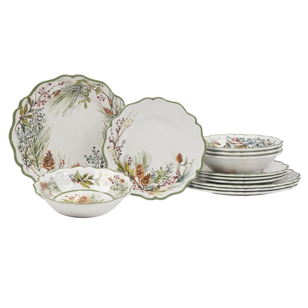 Certified International Winter Forest 12 Pc Dinnerware Set, Multicolor