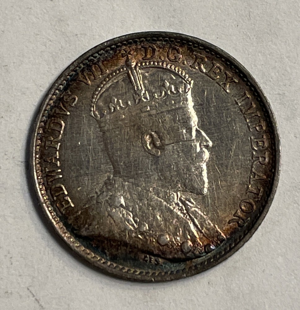 1909 Five Cent Canada Rounded Leaves
