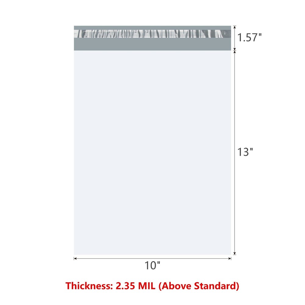 KSK Packaging 10" x 13" Plain Poly Mailers Shipping Envelopes 2.35MIL