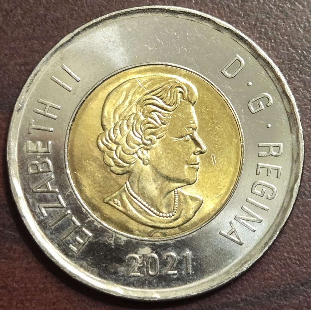 2021 CANADA CIRCULATED  $ 2 TOONIE GOOD CONDITION