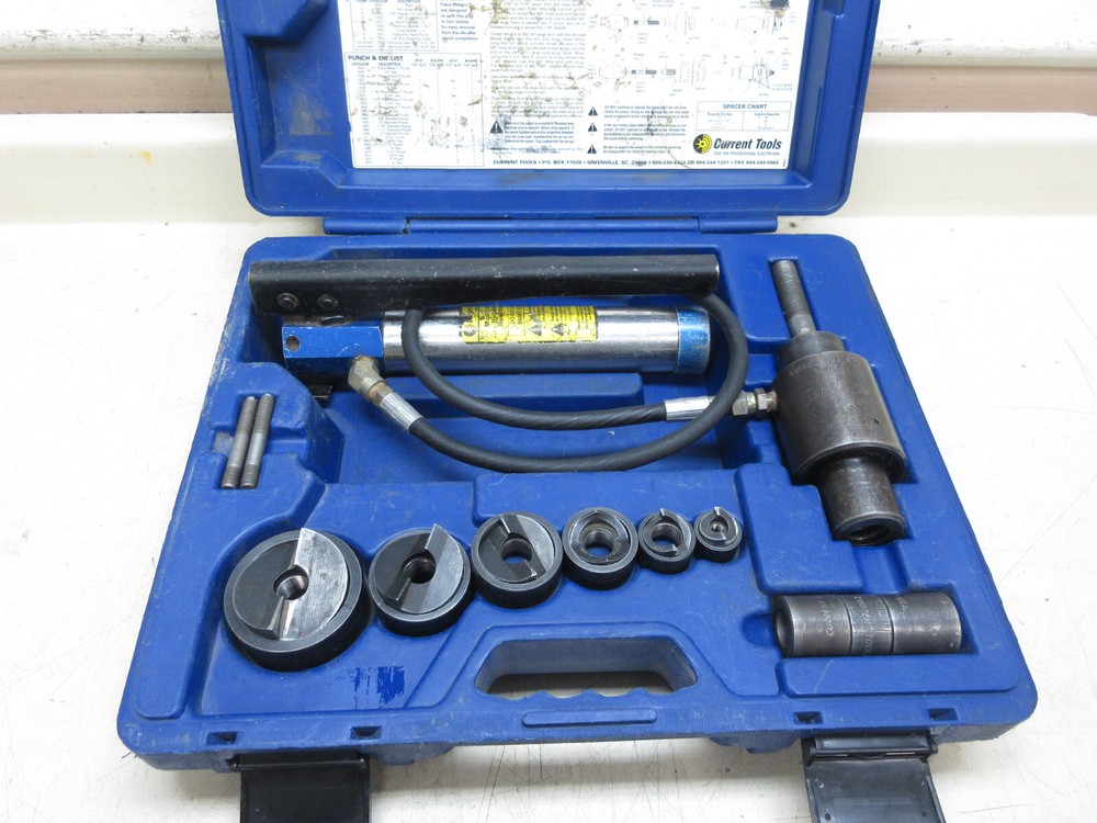Current Tools 152PM 1/2' - 2" Hydraulic Knockout Punch / Driver Set Used