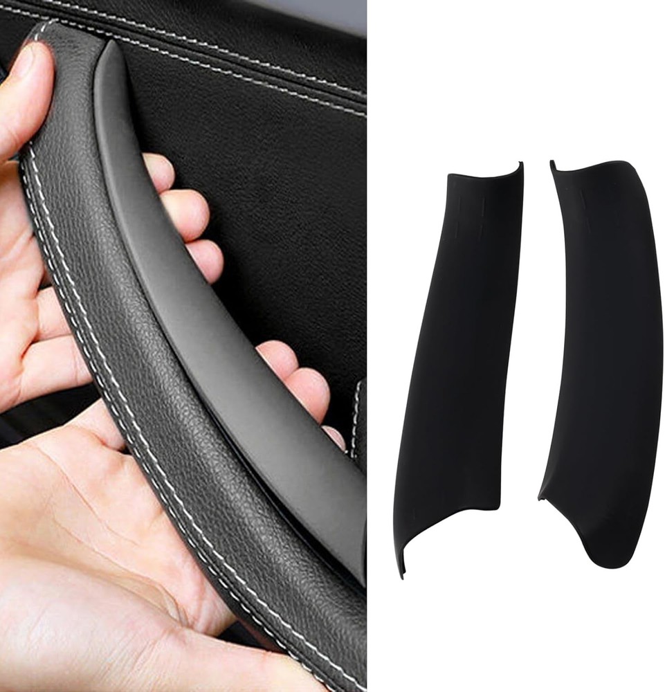 2PCS Black Driver and Passenger Side Door Pull Handle Covers Compatible with BMW