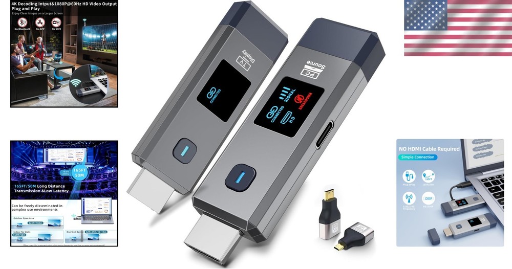 High-Quality Wireless HDMI Transmitter Receiver 165ft Range