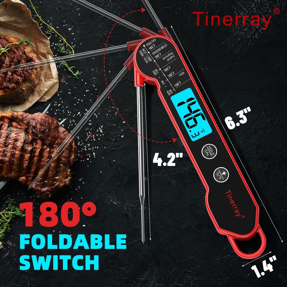 Professional Digital Meat Thermometer Instant Read Waterproof – Folding Pr