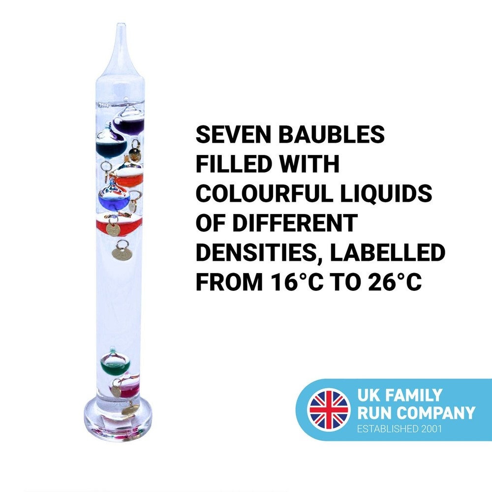 30cm tall Free standing galileo thermometer