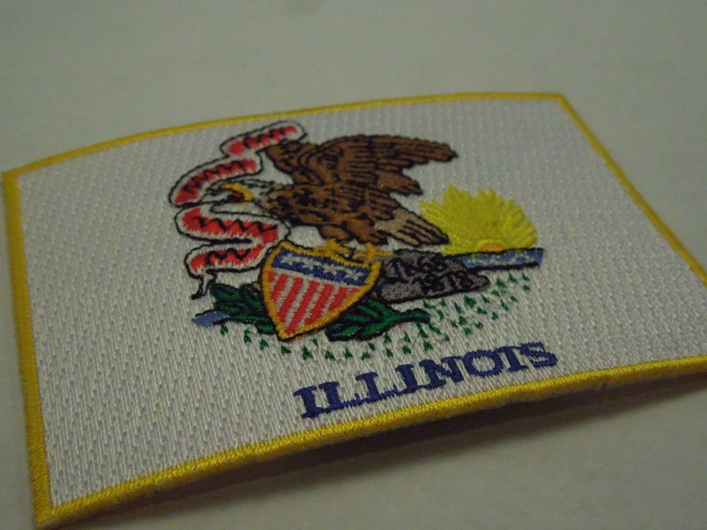 Illinois State Flag Seal Embroidered Iron On Patch