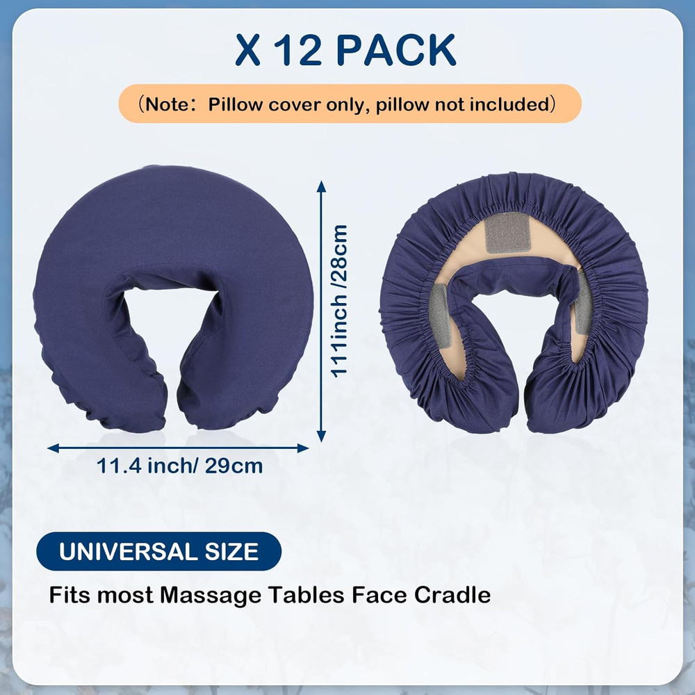 12 Pcs Face Cradle Covers for Massage Head Rest Microfiber Reusable Soft Thicker