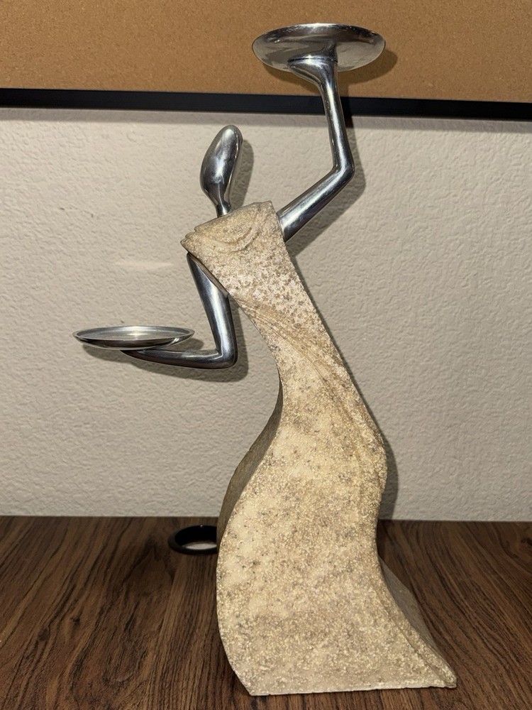 Women Holding Tray Candle Holder