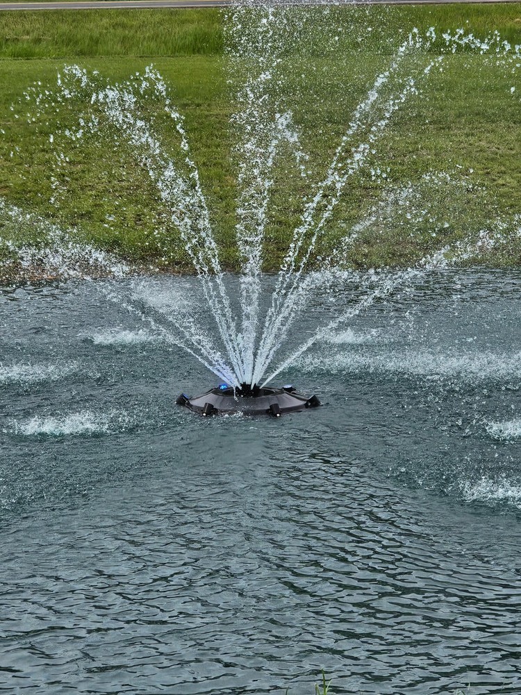 Fountain Pond with Accent Lighting