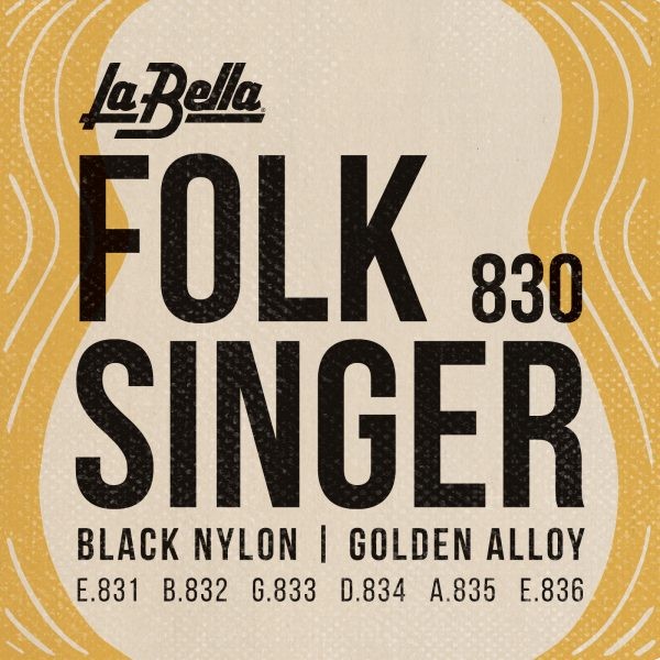 LaBella Folksinger Black Nylon