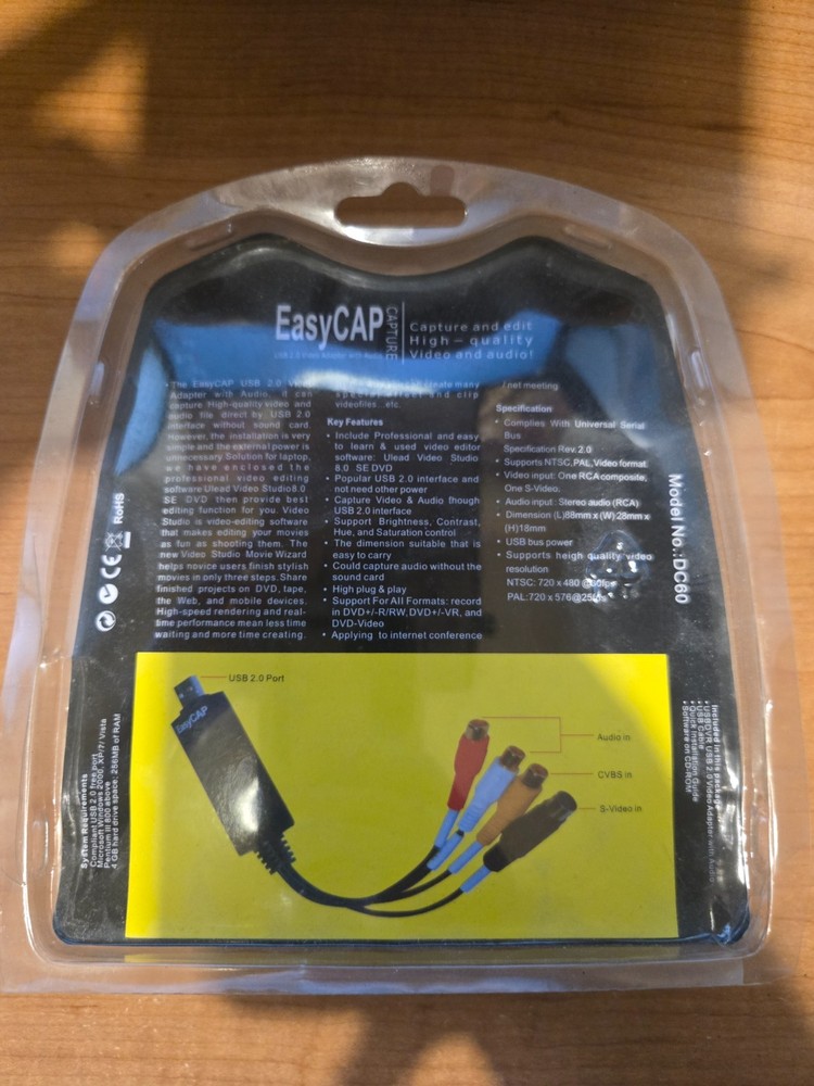 Easy CAPture USB 2.0 Video Adapter with Audio Capture & Edit With Boot Disc