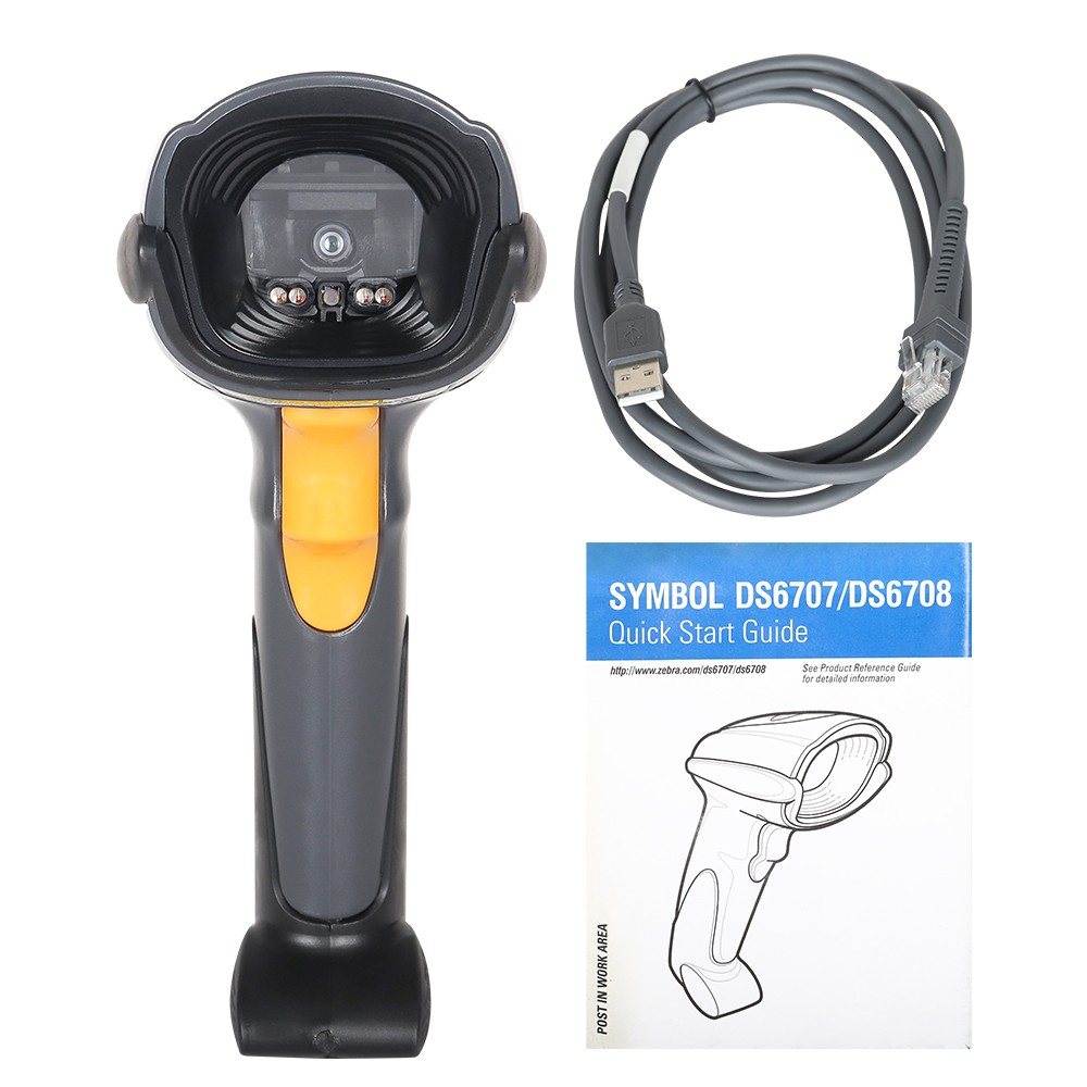 Zebra Symbol 1D/2D Handheld Barcode Scanner Reader W/USB Cable S6707-SR20007ZZR