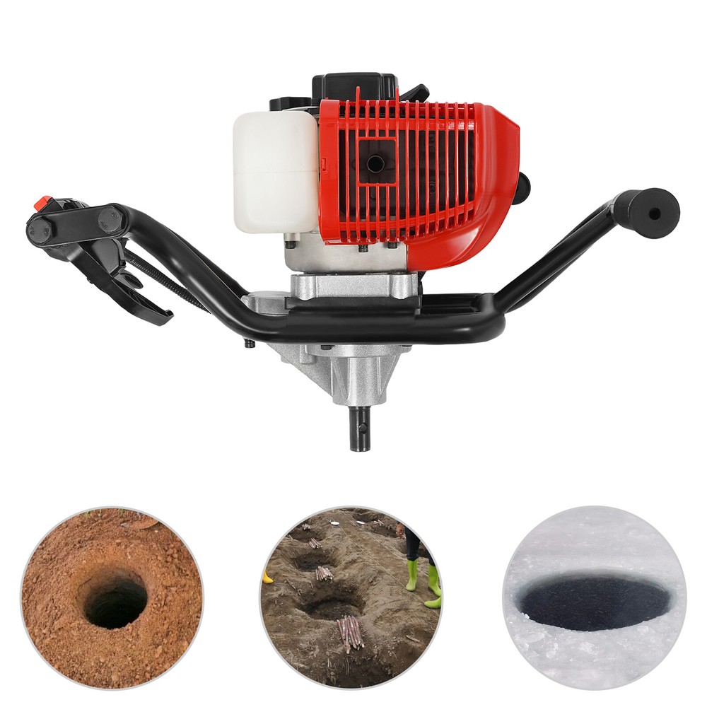 2-Stroke Post Hole Digger Engine, 52CC Gas Powered Earth Auger, NO Drill Bits