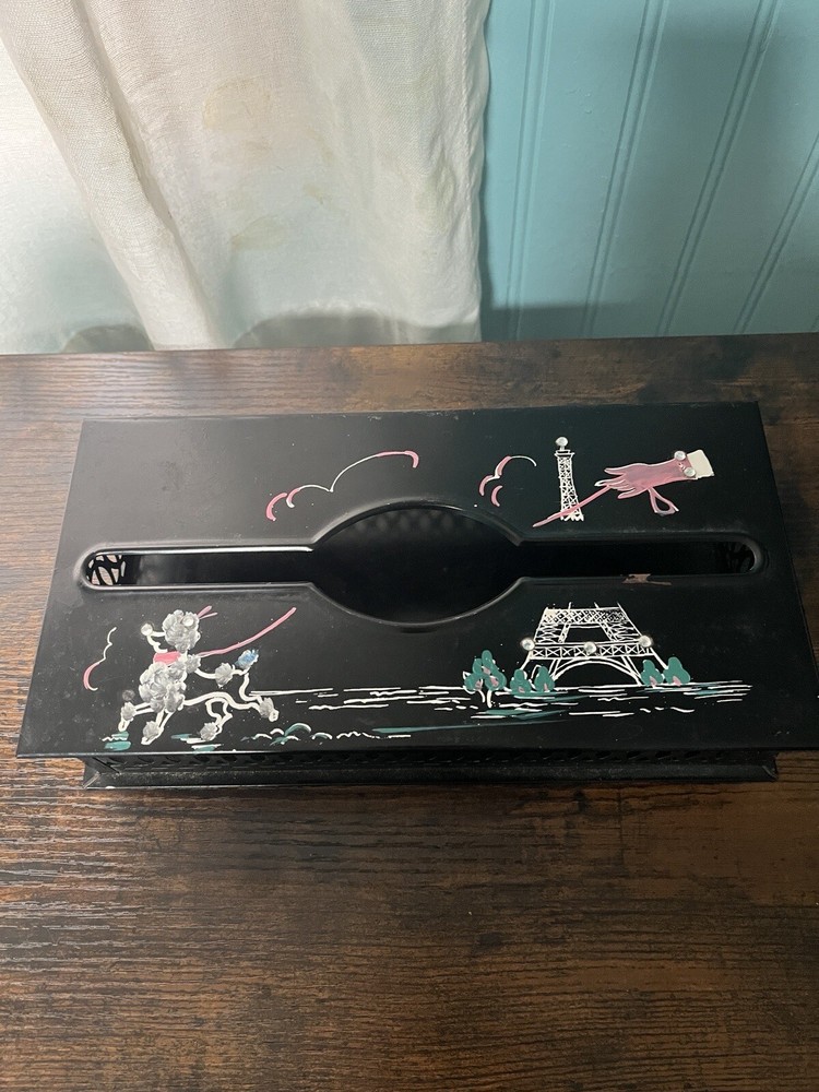 Rare MCM Black Metal Tissue Holder