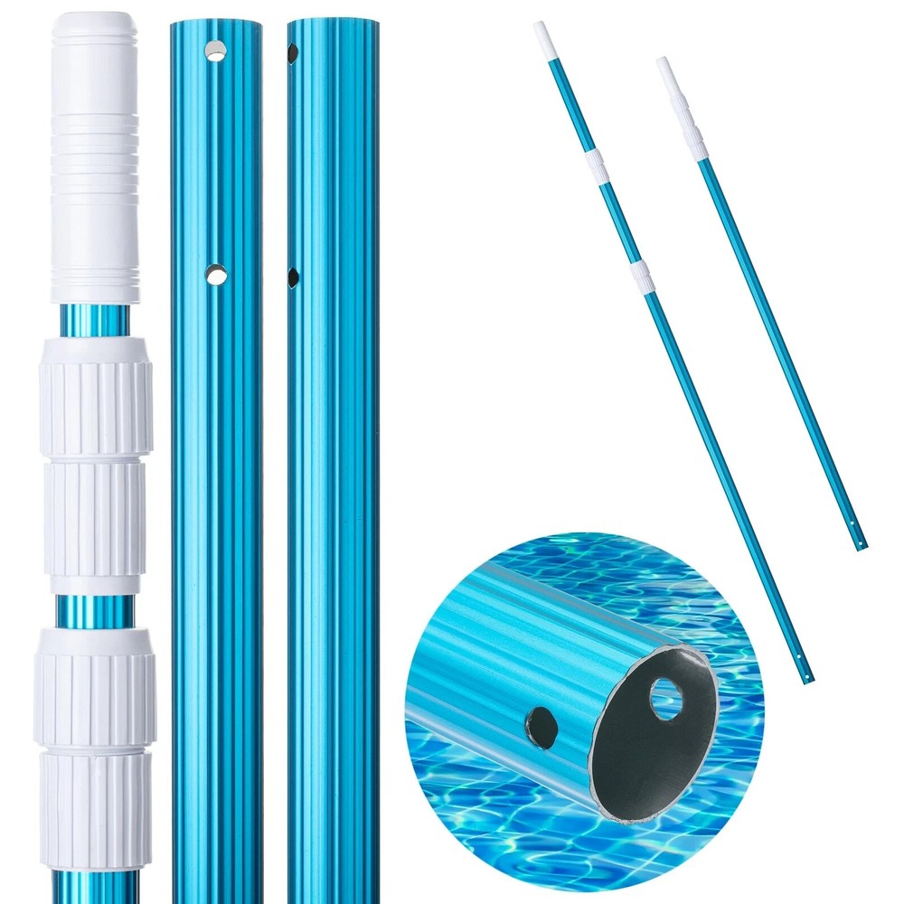 12 Ft Telescopic Pool Cleaning Pole Adjustable 3 Piece Expandable