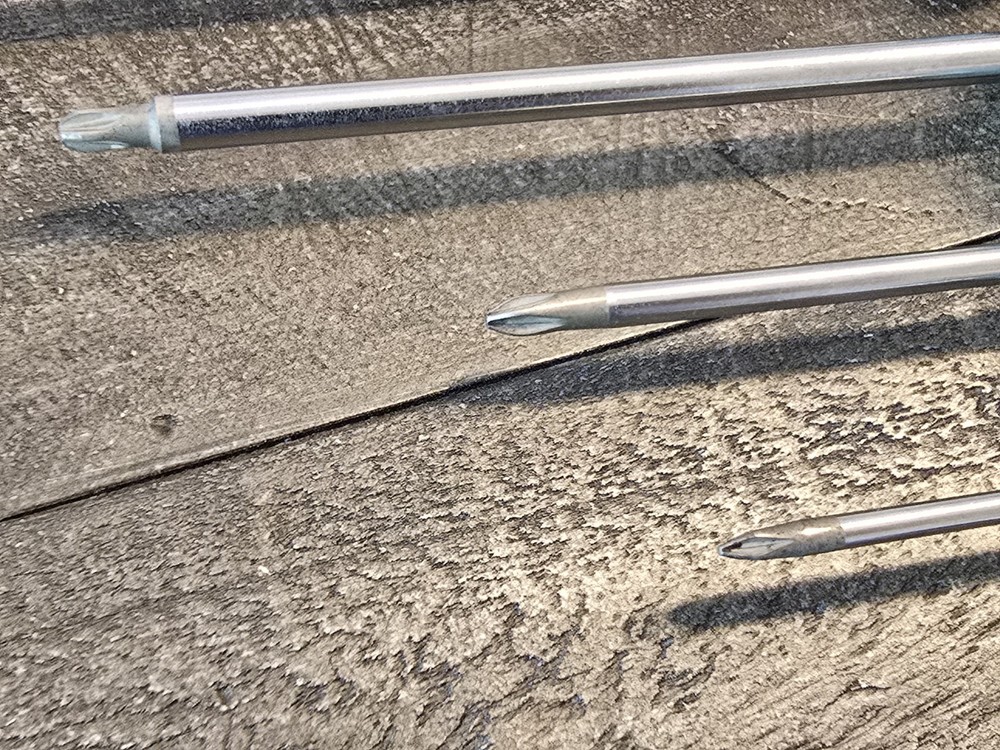 Snap On Tools 5 Pc Pozidriv Philips Grey Hard Handled Screwdriver Set !! Nice !