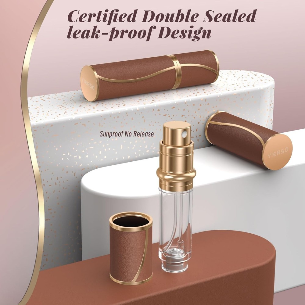 10ml Travel Perfume Atomizer Leather Refillable Mini Cologne Sprayer
