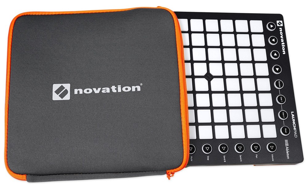 Compact Grey Orange Zip Case for Novation Launchpad S Launch Control XL