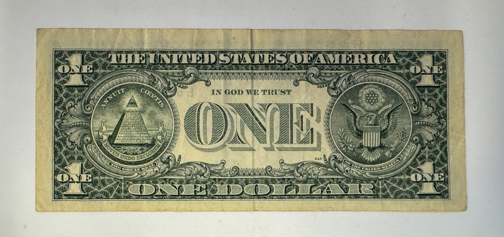 1995 $1 Federal Reserve Note Partial Offset Ink Transfer VF SM390