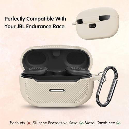 Silicone Protective Case Compatible with JBL Endurance Race, Portable White