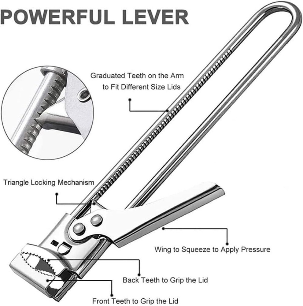 Adjustable Stainless Steel Master Jar & Bottle Opener - Multifunctional Manual