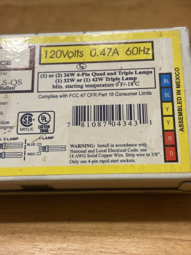 Advance SmartMate RCF-2S26-M1-LS-QS Rapid-Start Electronic Ballast