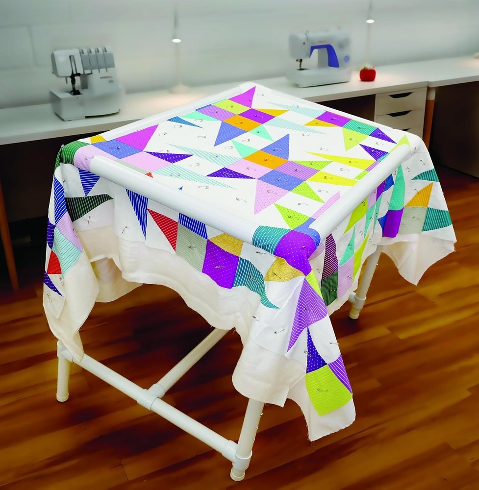 Quilter's Floor Frame, Adjustable, White