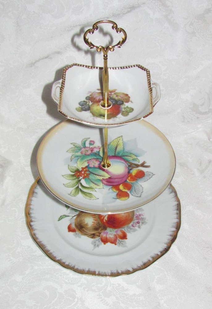 Custom Three Tier Cake Stand Made With Vintage Plates Tea Party