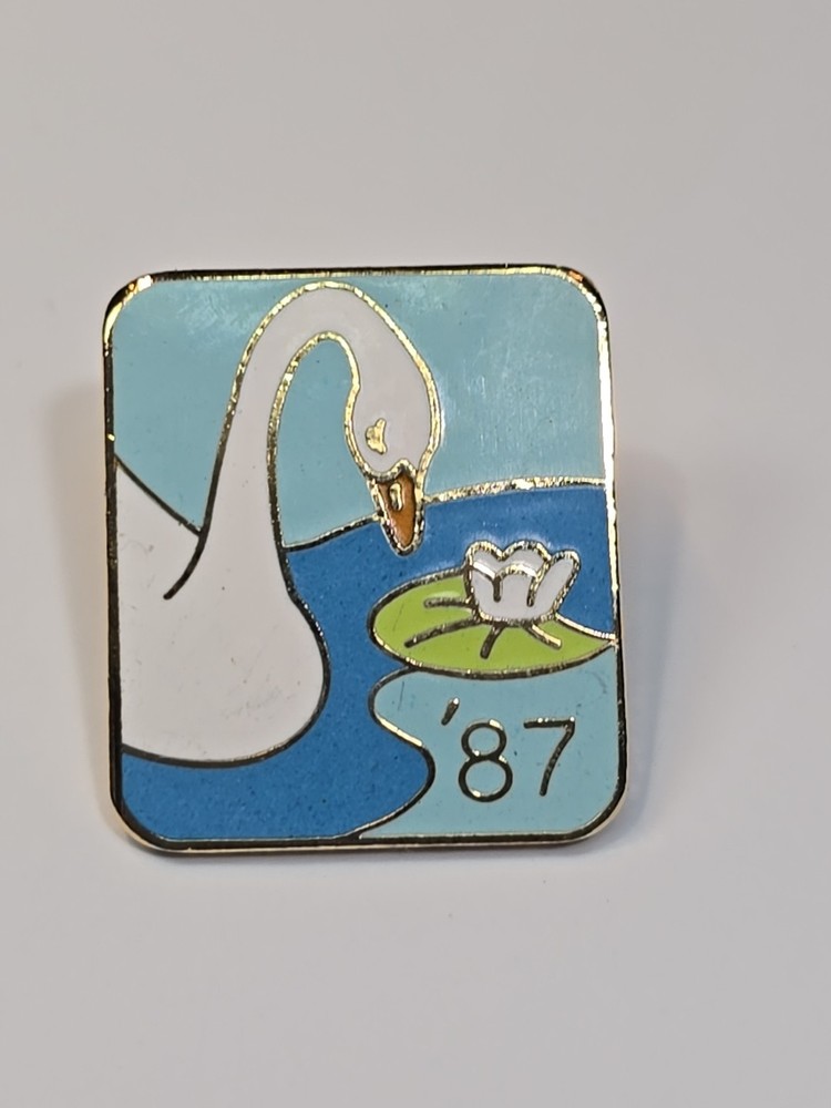 Swan & Lilly Pad '87 Lapel Pin