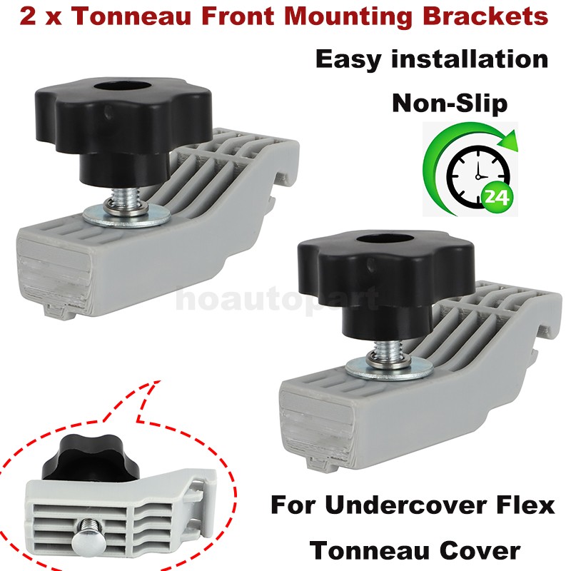 2PCS For Front Tonneau Flex Retainer Undercover  Hold Down Clamps & Thumb Knobs