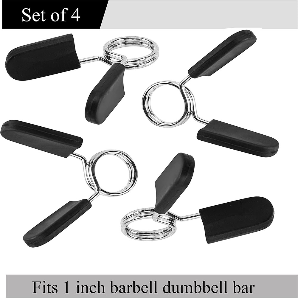 Secure Your Weights! 1" Barbell Clamps & Dumbbell Spring Clips for Workouts