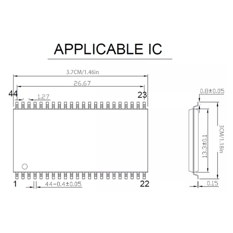 SOIC44-1.27 IC Programmer Socket Converter Adapter Module IC Test Socket Convert