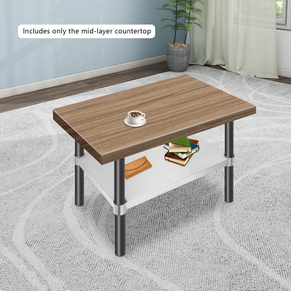 Under Shelf Stainless Steel Adjustable Lower Shelf Work Table Under Shelf Silver