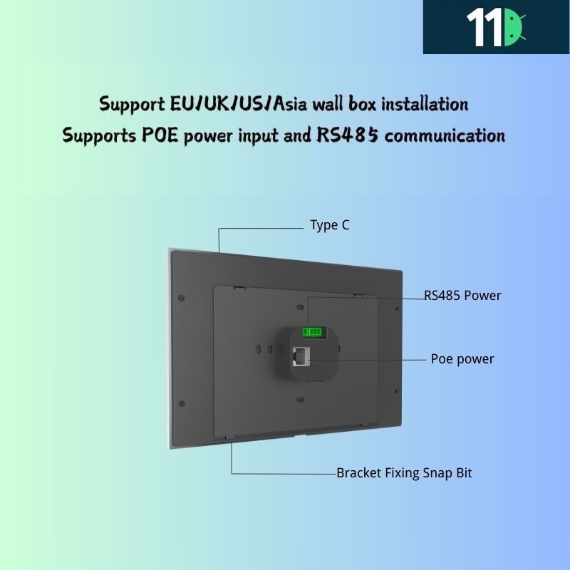 android 10 inch smart home touch screen control panel Android POE on wall