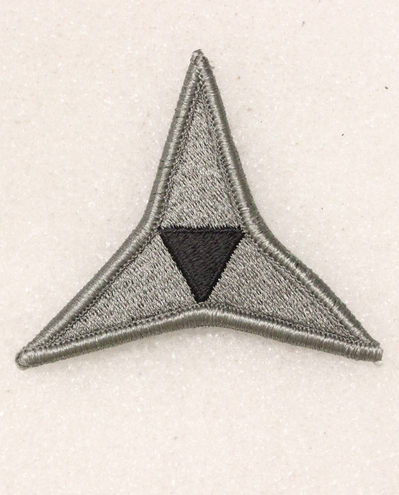 Army Patch: III Corps - black/gray, merrowed edge w/hook & loop back
