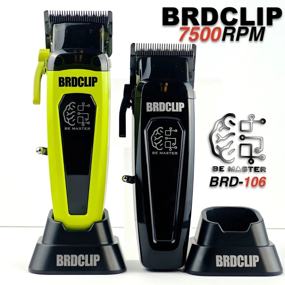 BRDCLIP Professional Hair Clipper BRD-106 7500RPM DLC Blade LED Display 8 Combs